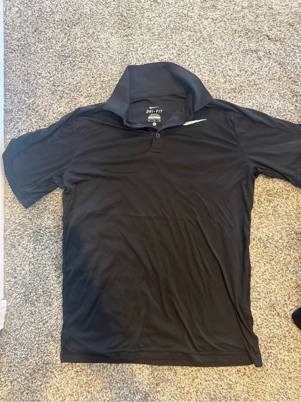 Nike Black Short-Sleeve Dri-FIT Polo